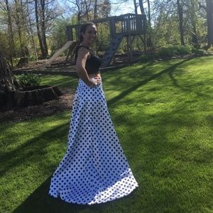 Black and White polka dot 2 piece dress